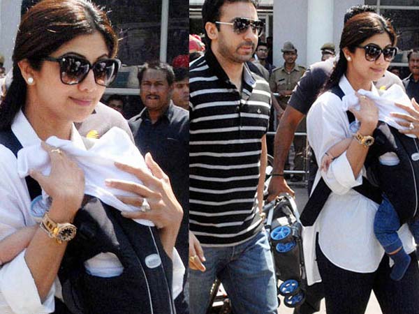 First Look: Shilpa Shetty spotted with newborn son Viaan!